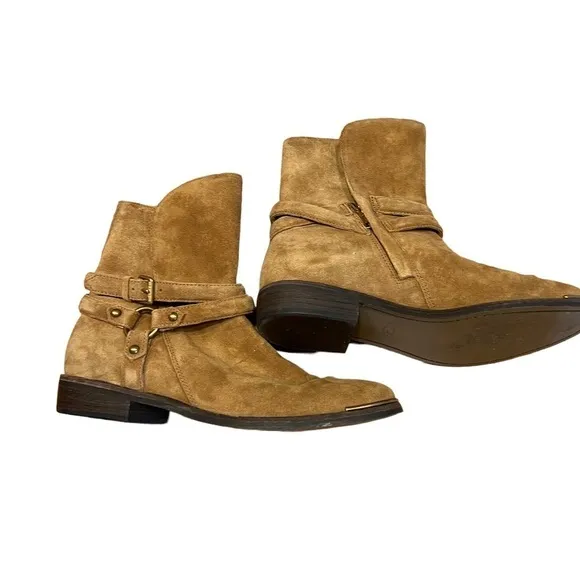 UGG AUSTRALIA Kelby Harness Ankle Boot 1019151 Golden Brown Suede Size 8…​​​