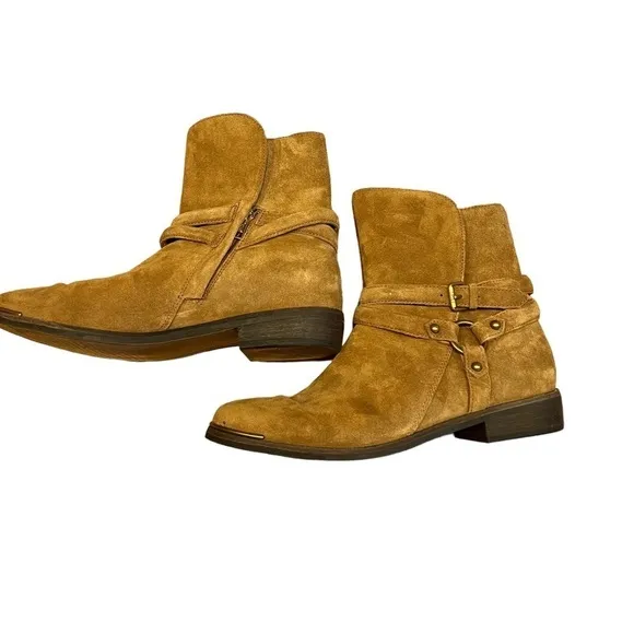 UGG AUSTRALIA Kelby Harness Ankle Boot 1019151 Golden Brown Suede Size 8…​​​