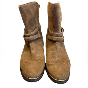 UGG AUSTRALIA Kelby Harness Ankle Boot 1019151 Golden Brown Suede Size 8…​​​