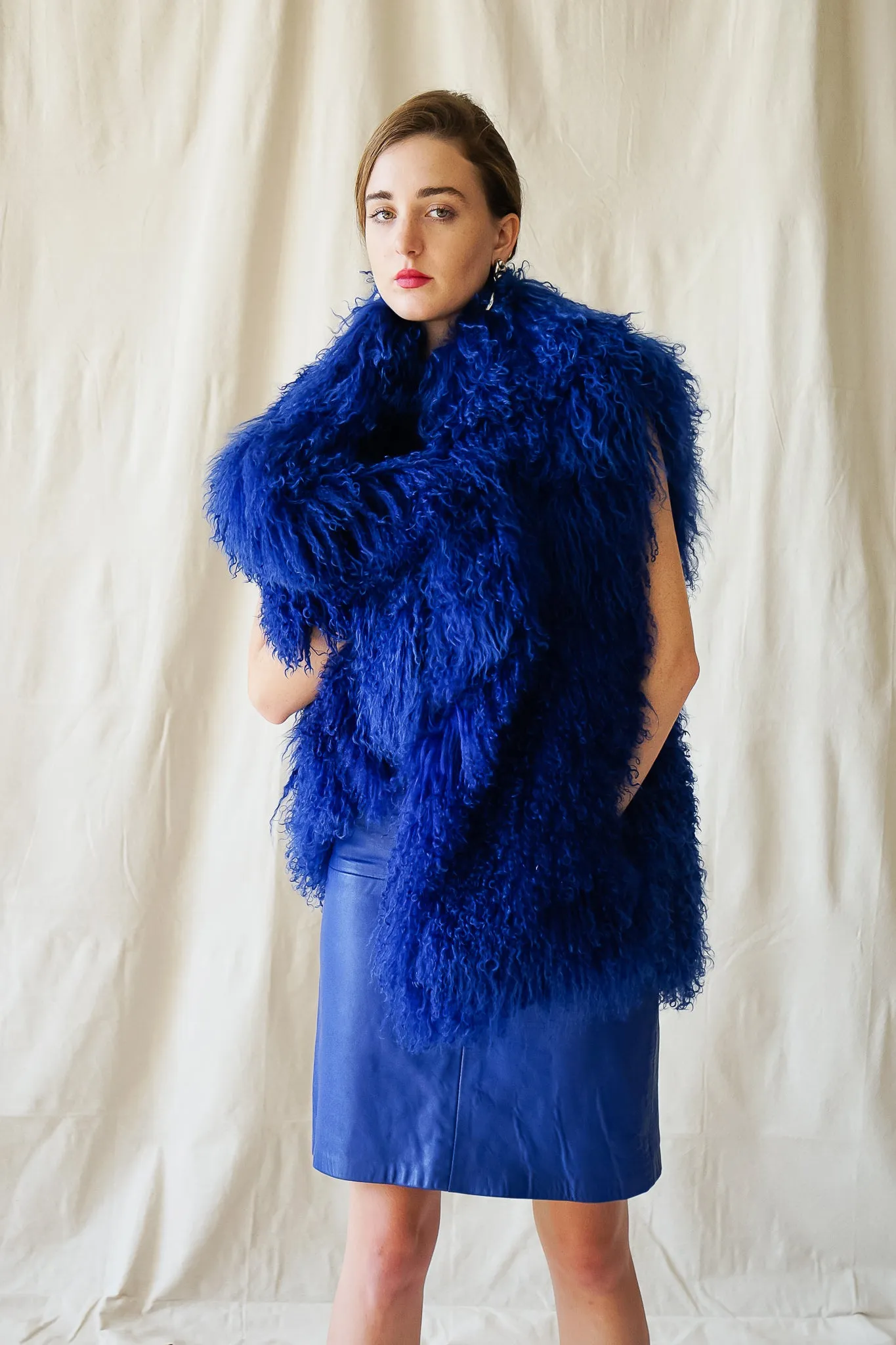 Ultramarine Mongolian Fur Vest