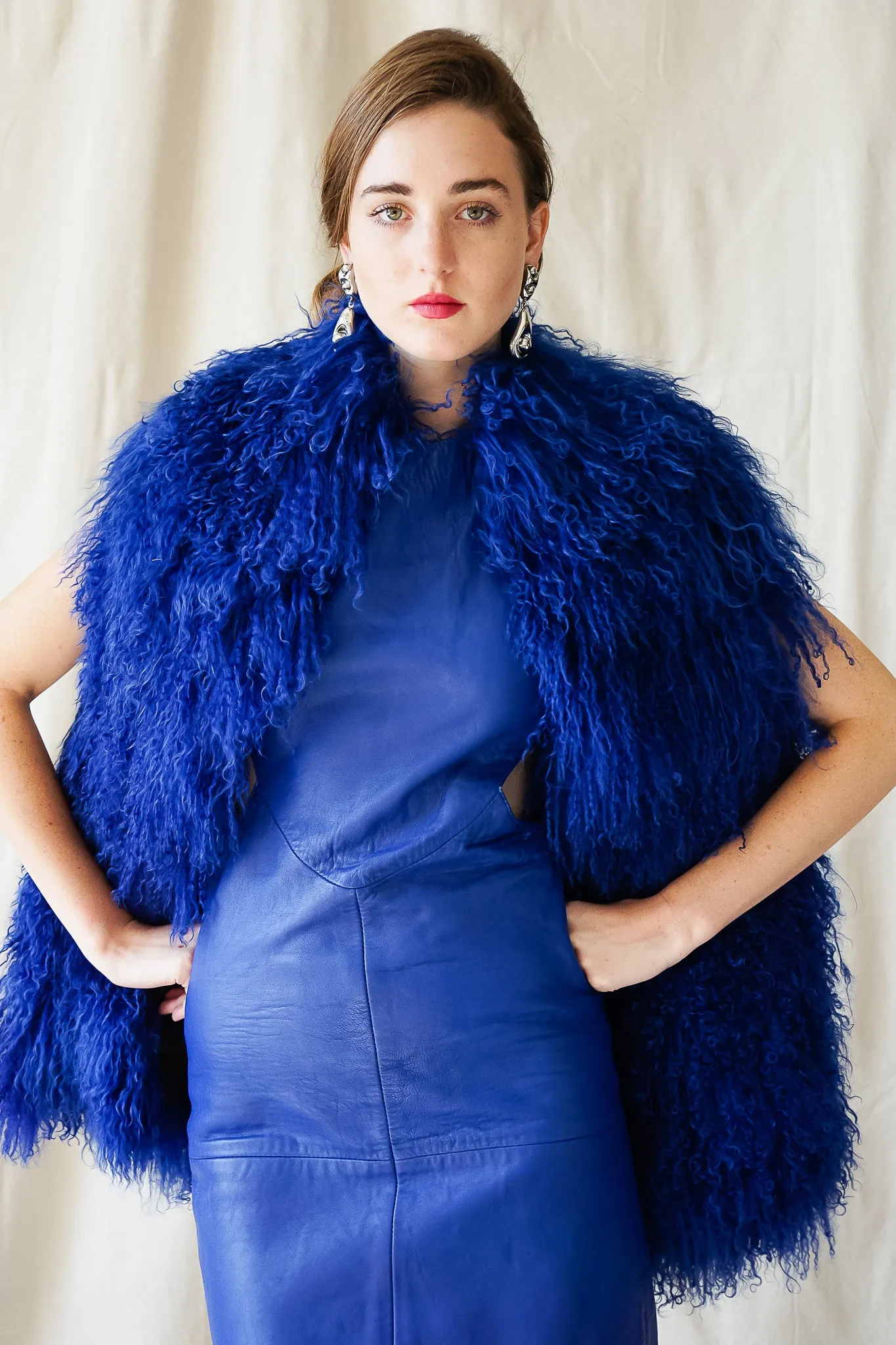 Ultramarine Mongolian Fur Vest