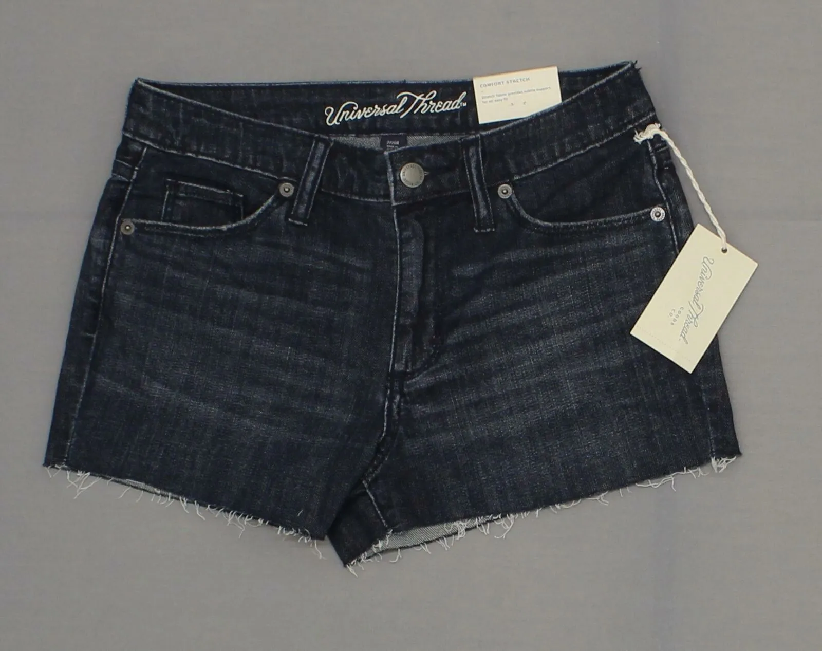 Universal Thread Women's Stretch High-Rise Faded Shortie Short Jean Shorts