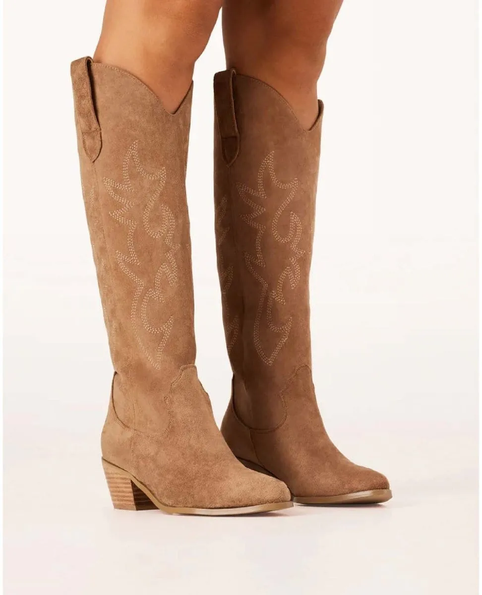 Urson Tall Dark Tan Suede Boot