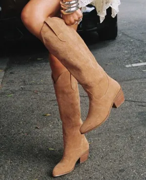 Urson Tall Dark Tan Suede Boot