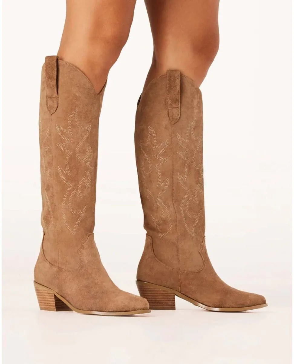 Urson Tall Dark Tan Suede Boot