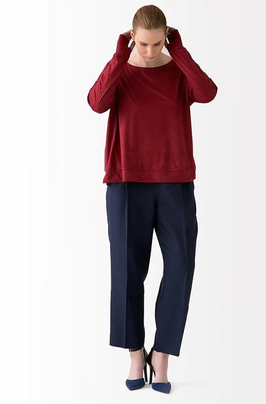 Valerie Vegan Suede Tee // Burgundy