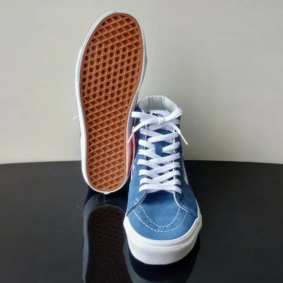 Vans Men's Sk8-Hi Fair Isle Suede / Canvas Sneaker in Fantastic Blue/Multicolor