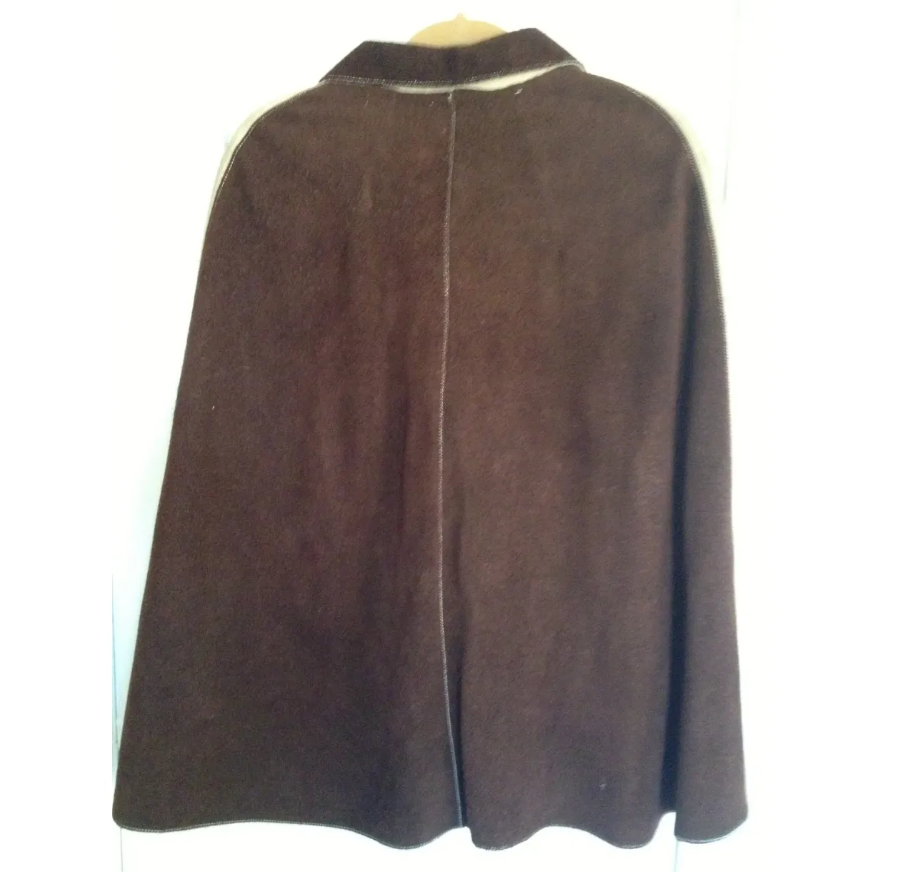 Vintage Brown Suede Floral Poncho