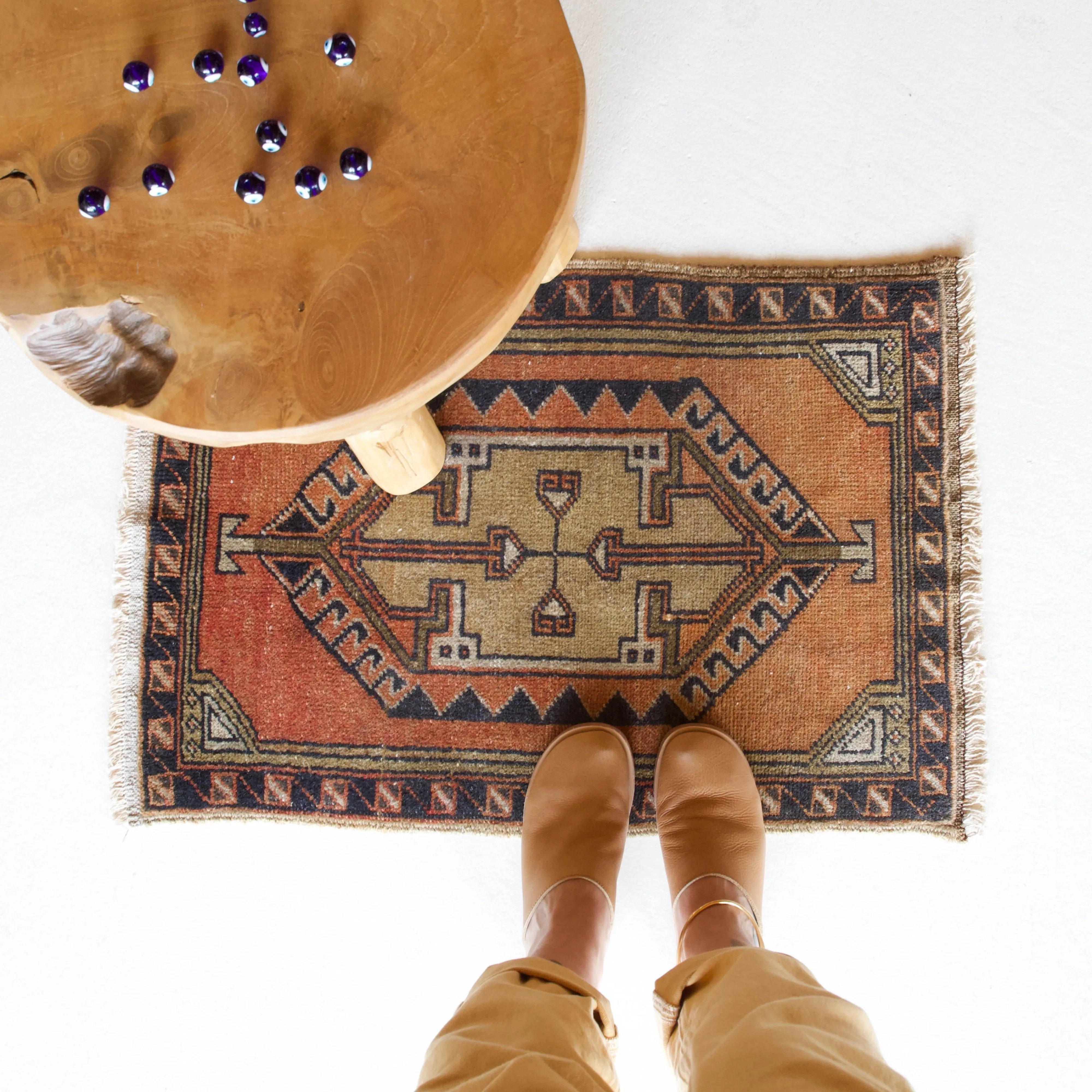 Vintage Mini Turkish Rug 18"x28"