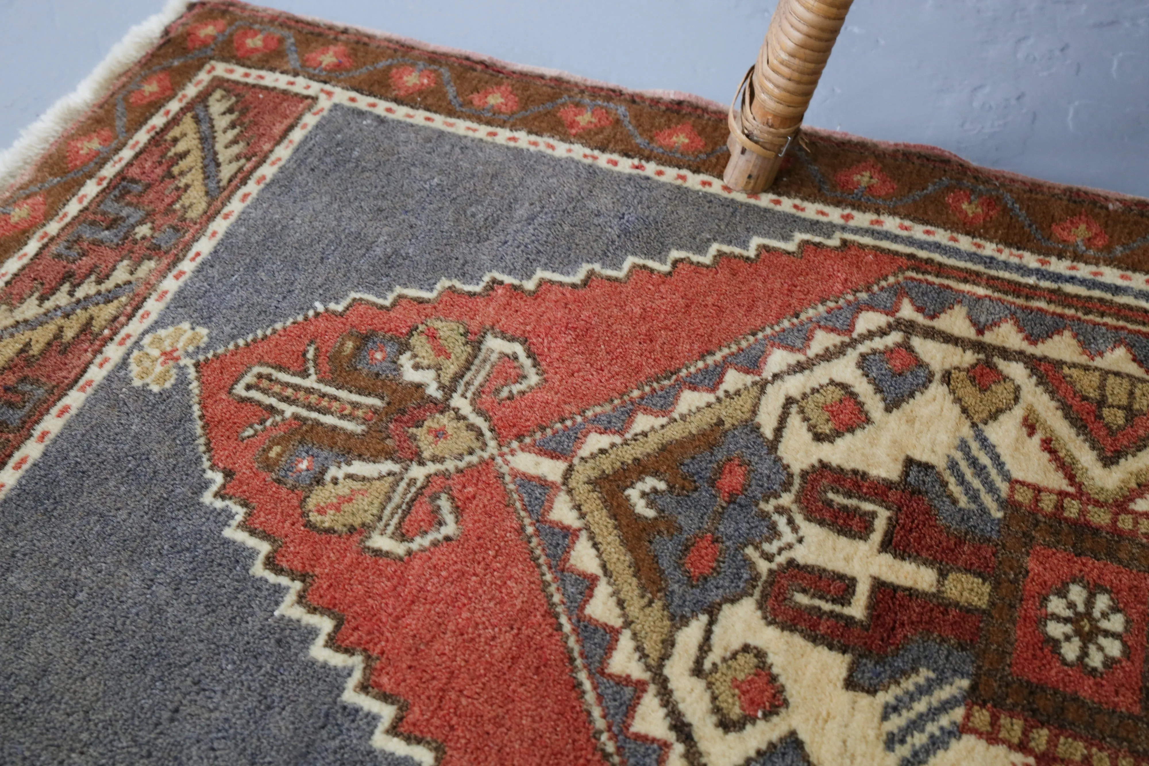 Vintage Mini Turkish Rug 1.9ftx3.5ft