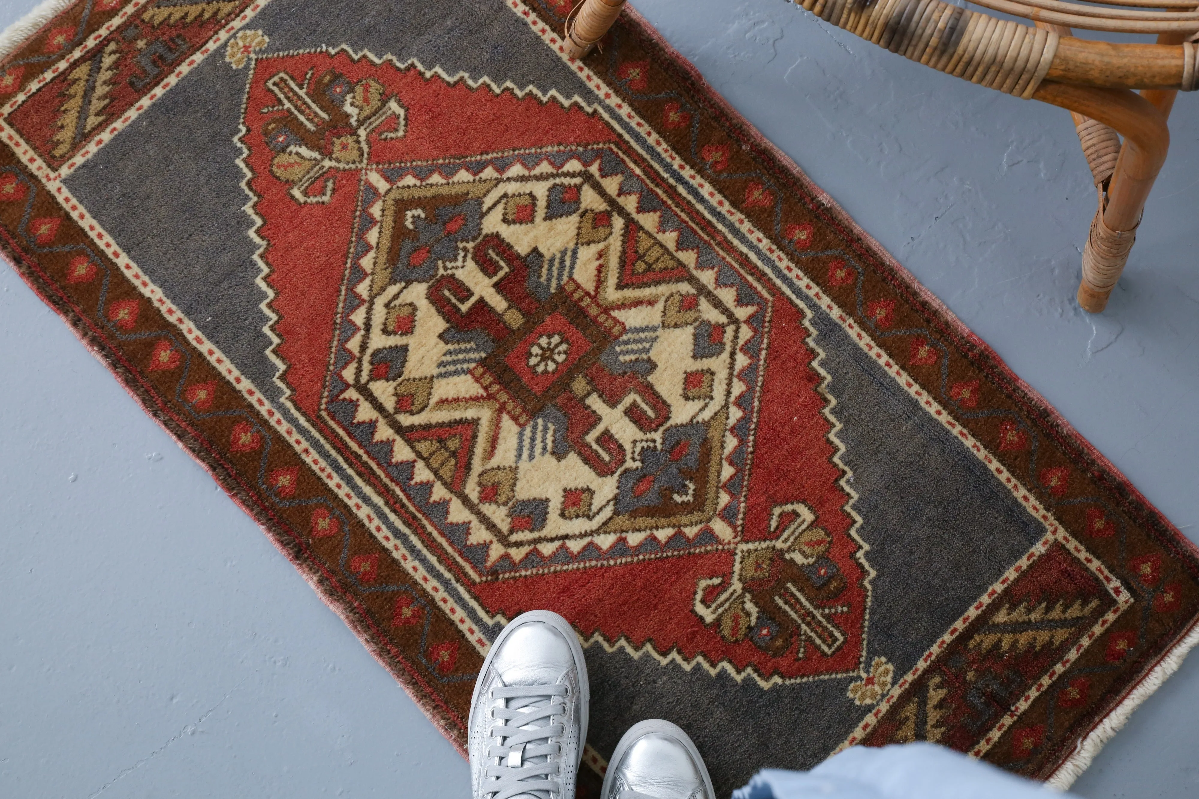 Vintage Mini Turkish Rug 1.9ftx3.5ft