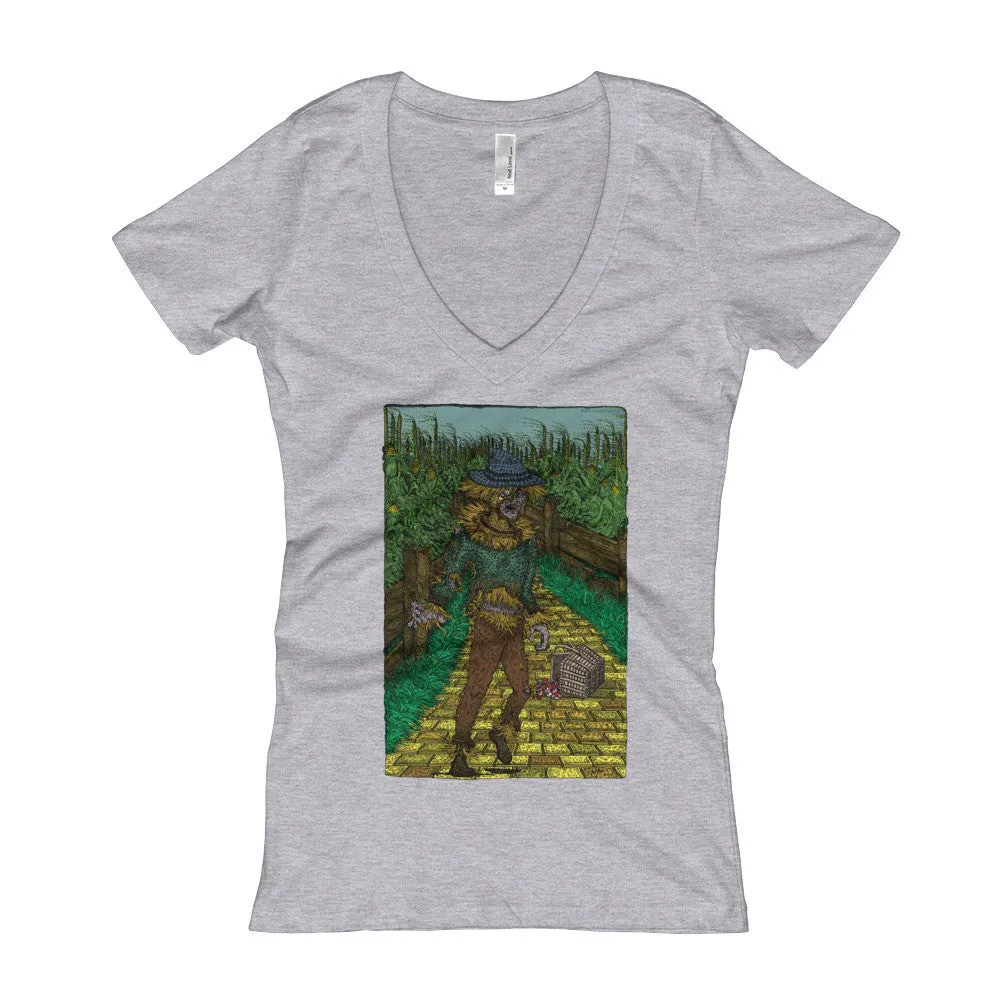 Walkers Of Oz: Zombie Cornfield Fitted V-Neck T-Shirt