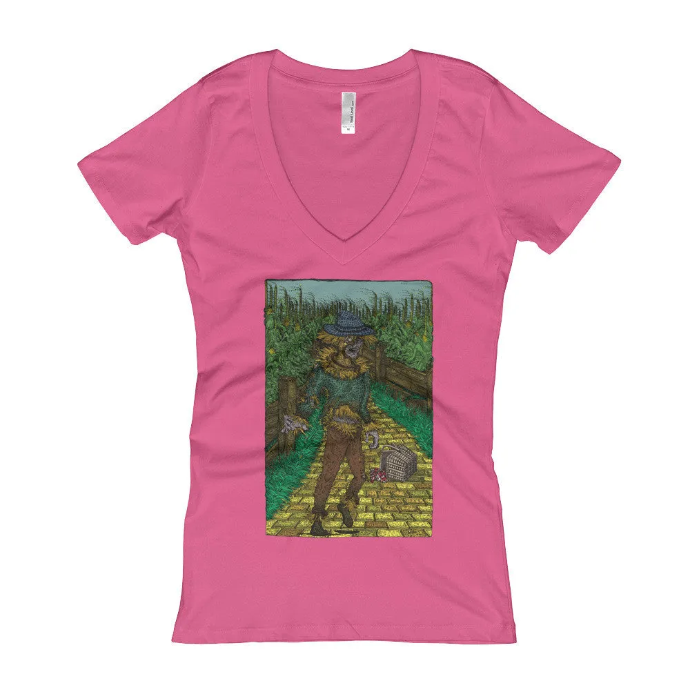 Walkers Of Oz: Zombie Cornfield Fitted V-Neck T-Shirt
