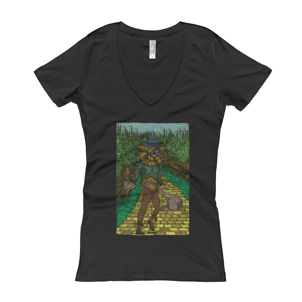 Walkers Of Oz: Zombie Cornfield Fitted V-Neck T-Shirt