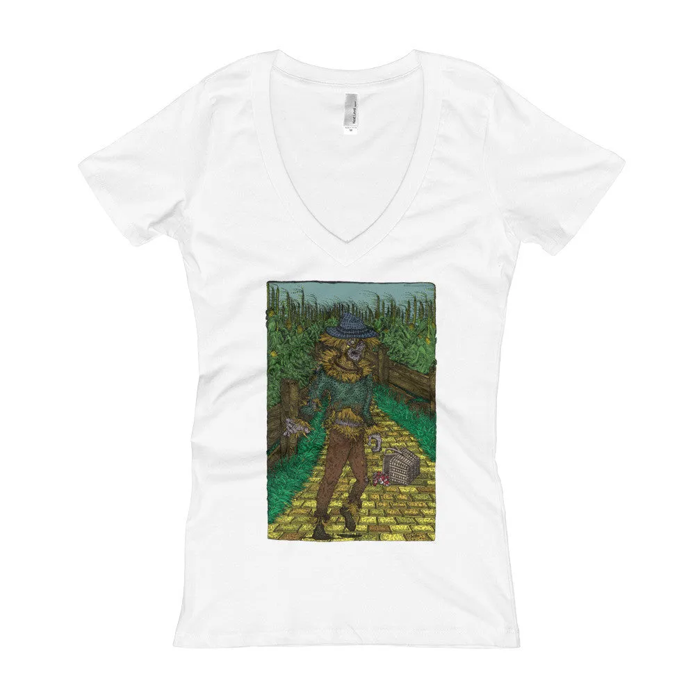 Walkers Of Oz: Zombie Cornfield Fitted V-Neck T-Shirt