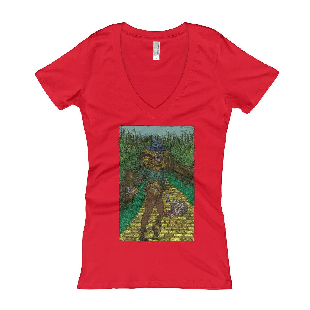 Walkers Of Oz: Zombie Cornfield Fitted V-Neck T-Shirt