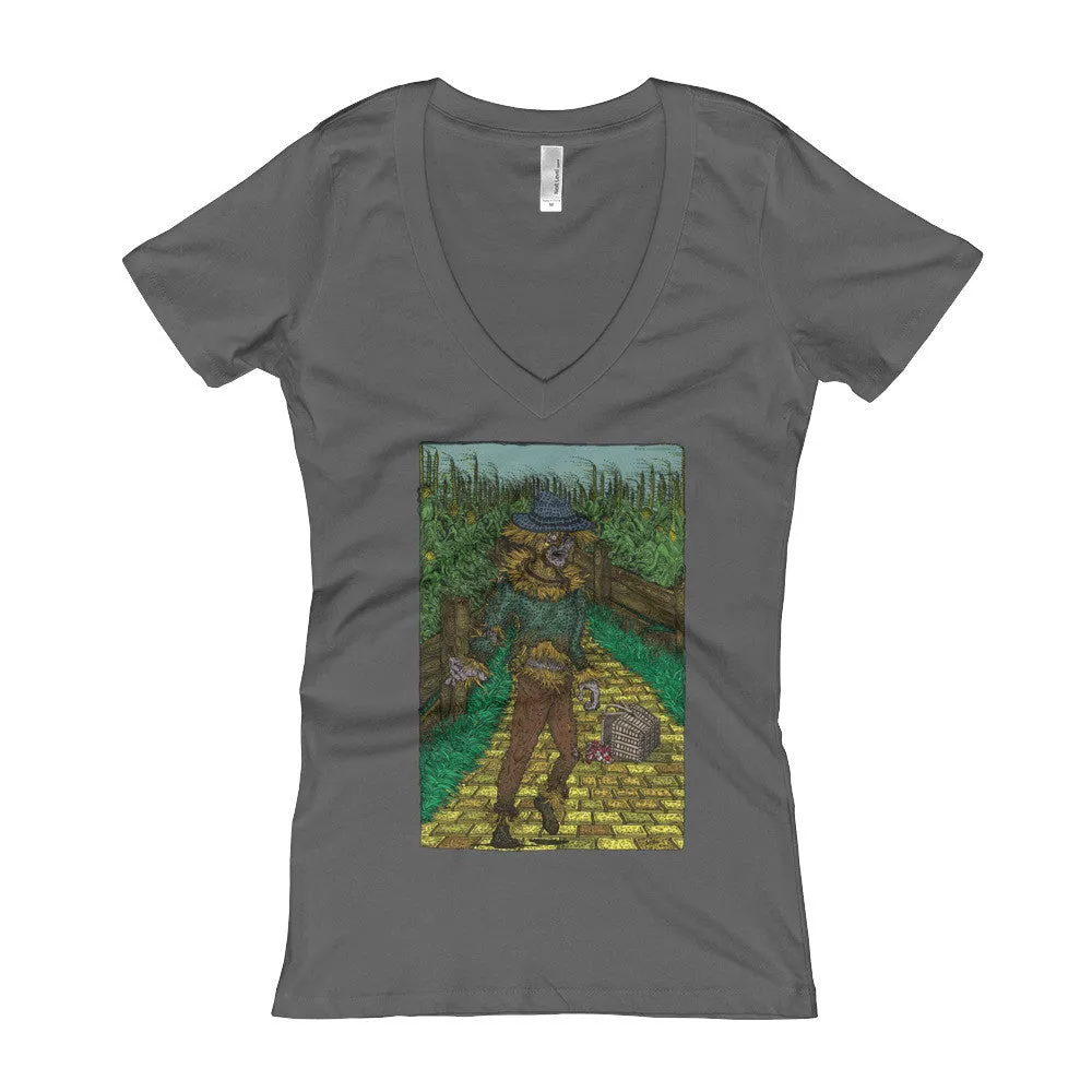 Walkers Of Oz: Zombie Cornfield Fitted V-Neck T-Shirt