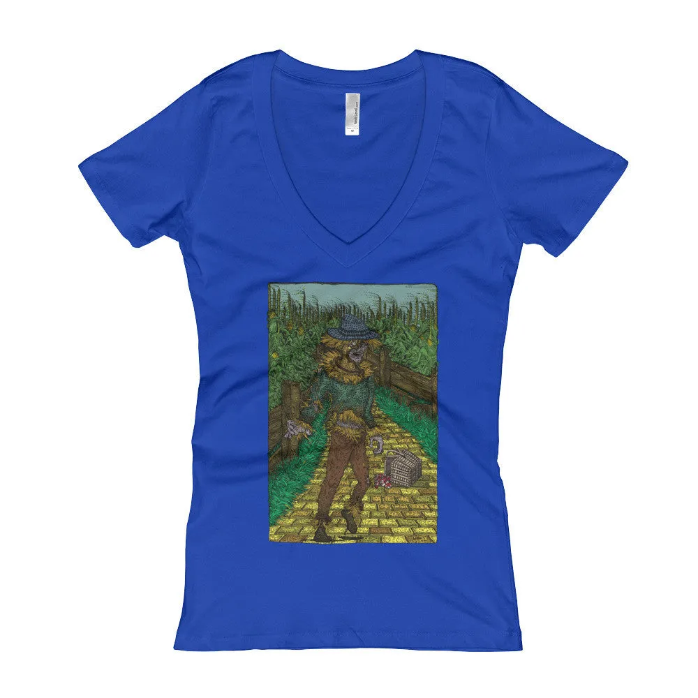 Walkers Of Oz: Zombie Cornfield Fitted V-Neck T-Shirt