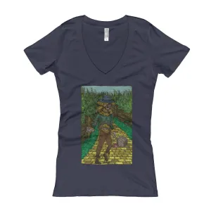 Walkers Of Oz: Zombie Cornfield Fitted V-Neck T-Shirt