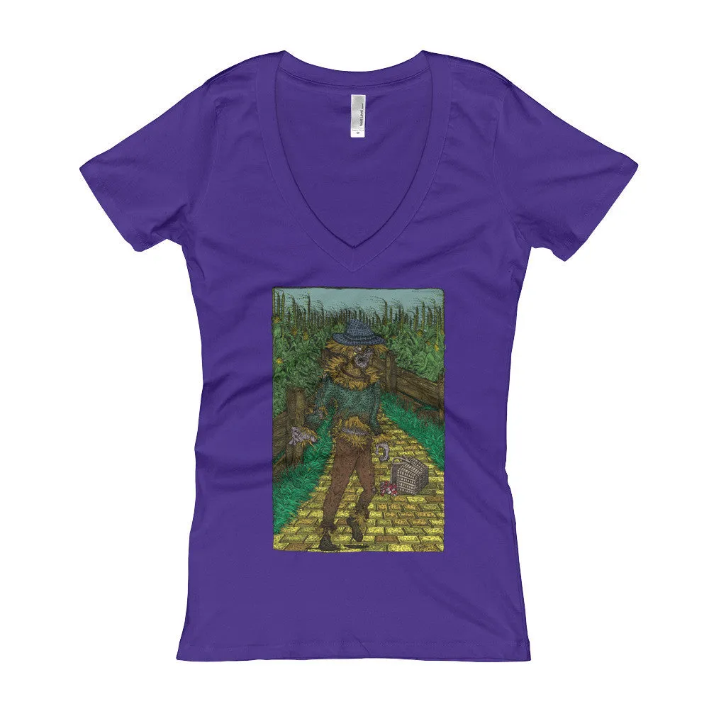 Walkers Of Oz: Zombie Cornfield Fitted V-Neck T-Shirt