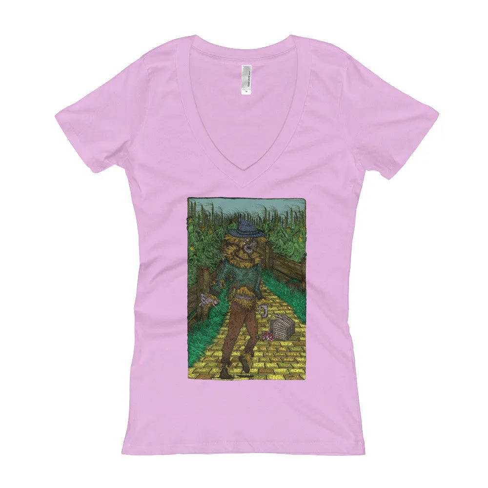 Walkers Of Oz: Zombie Cornfield Fitted V-Neck T-Shirt