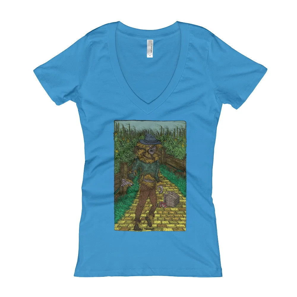 Walkers Of Oz: Zombie Cornfield Fitted V-Neck T-Shirt