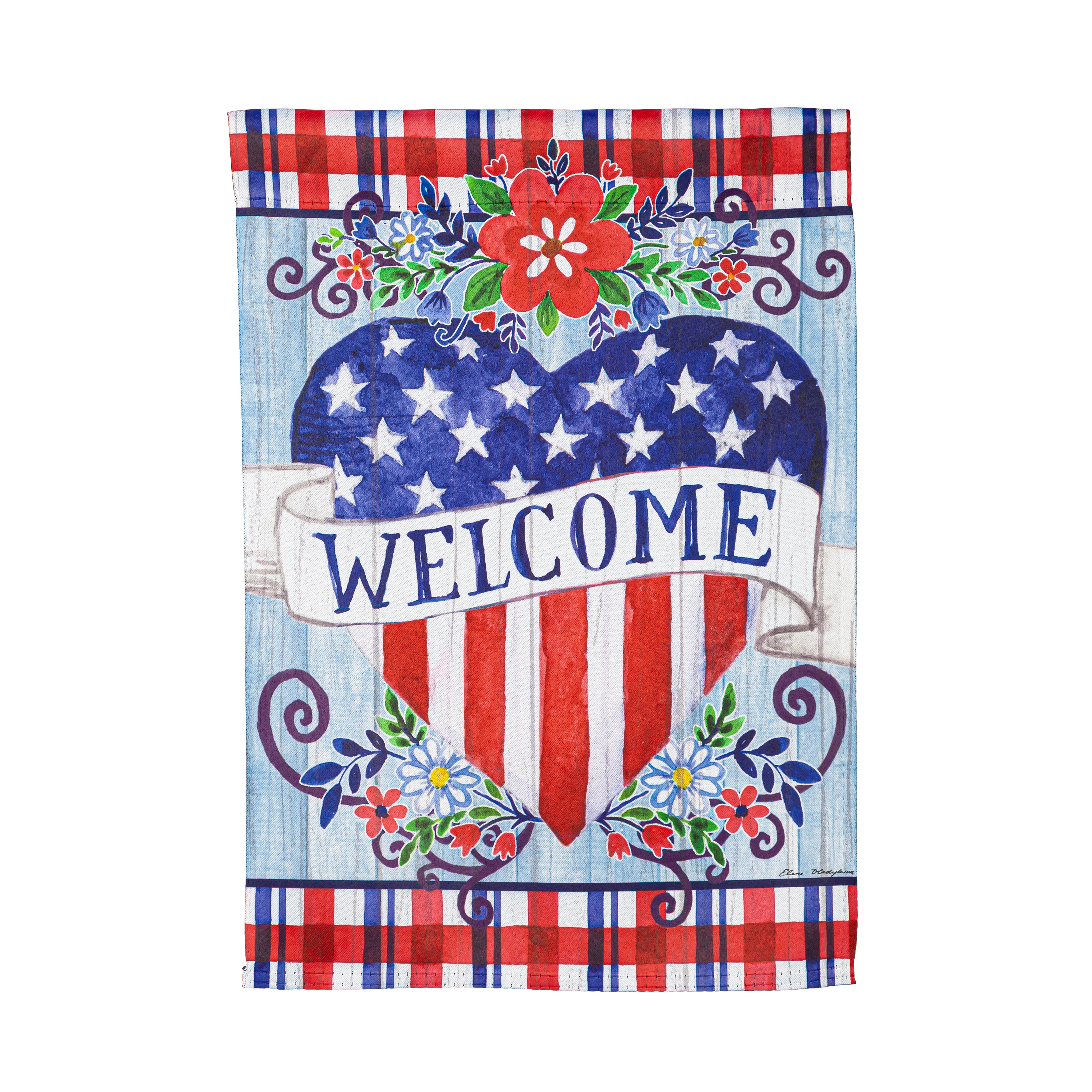 Welcome Heart Garden Suede Flag,14s10919