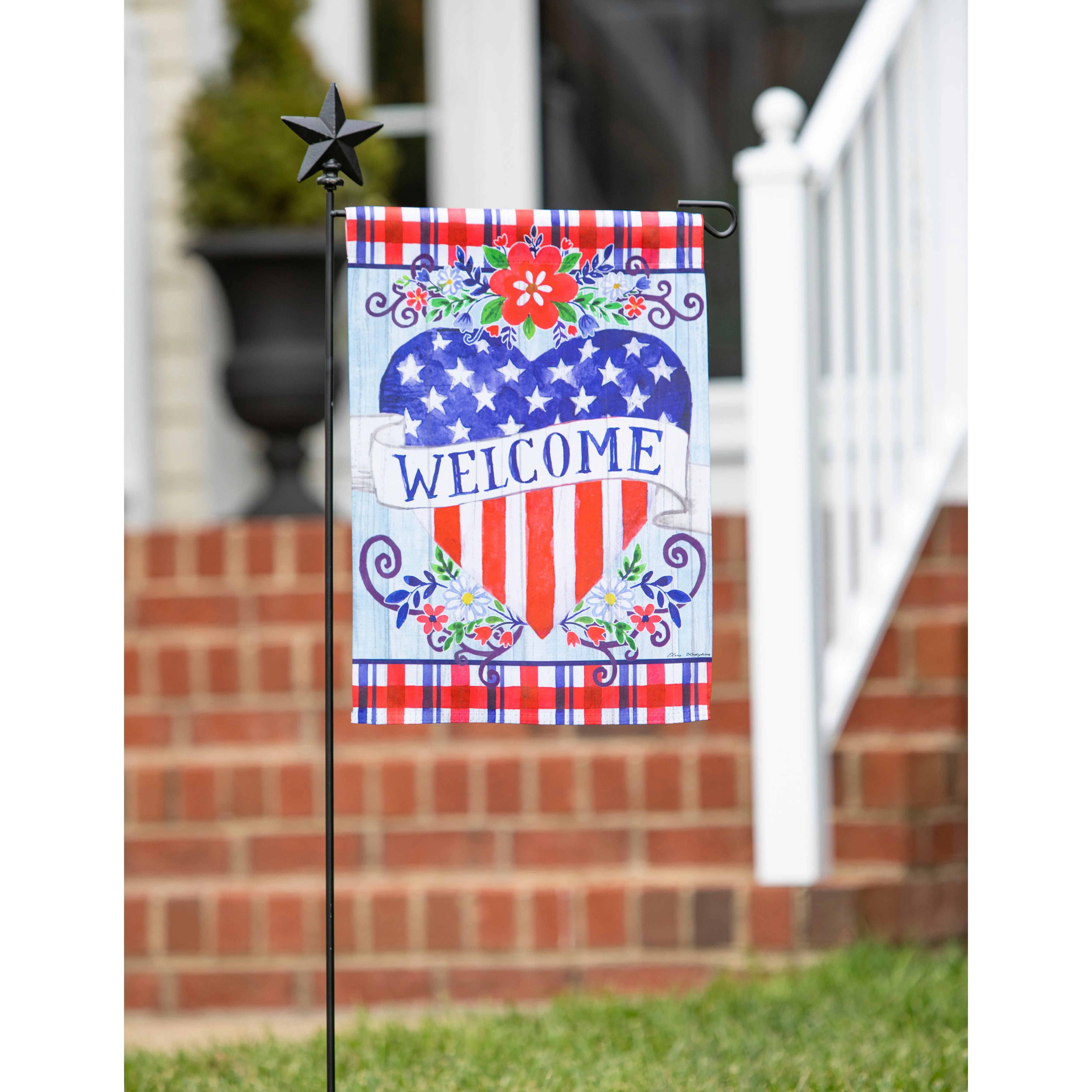 Welcome Heart Garden Suede Flag,14s10919
