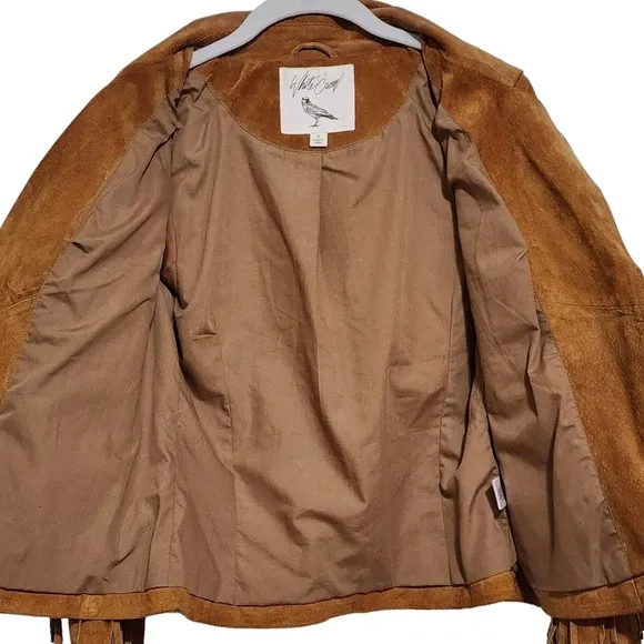 White Crow Westerner Tan Suede Leather Fringe Jacket