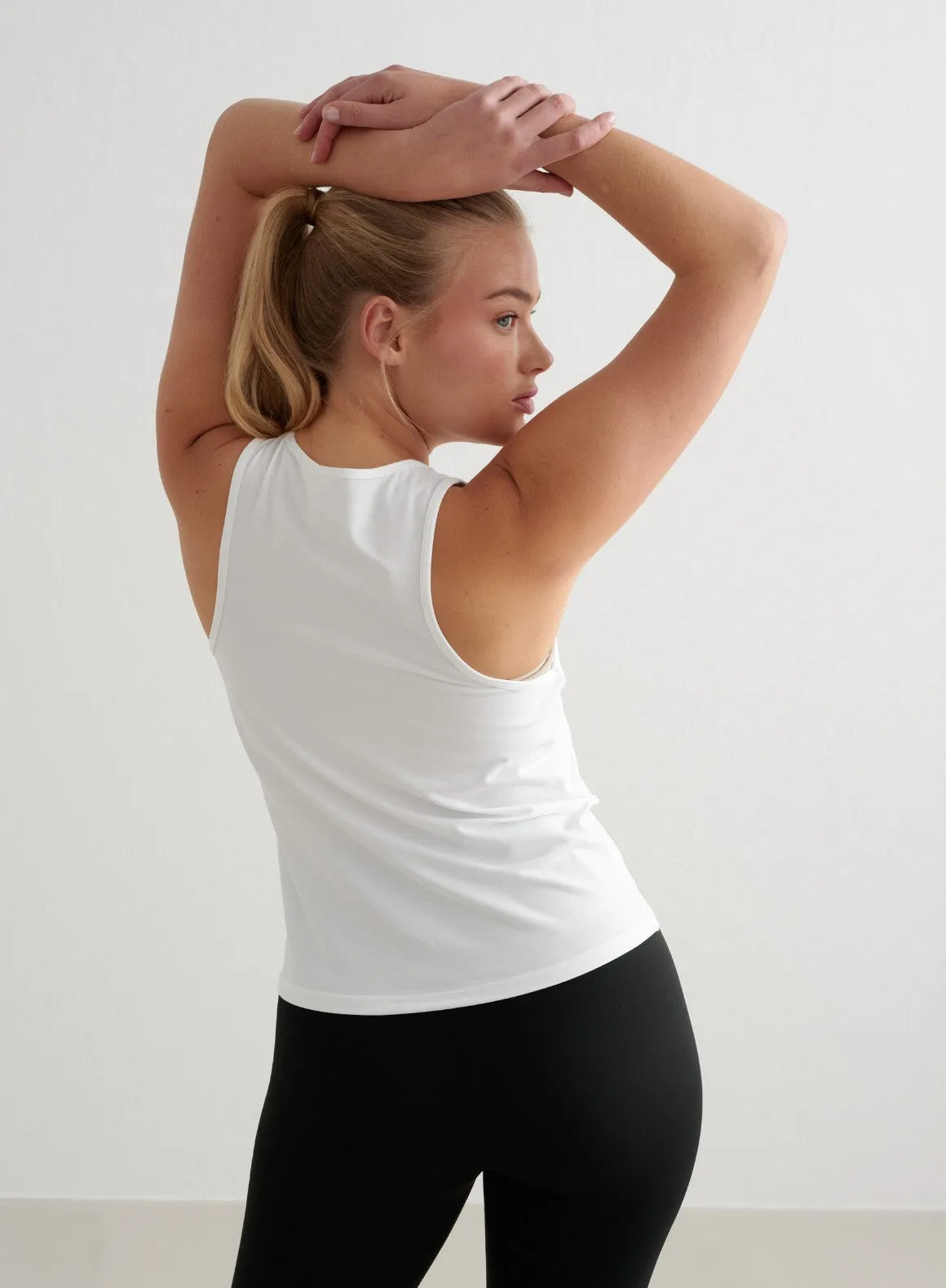 White Soft Basic Singlet