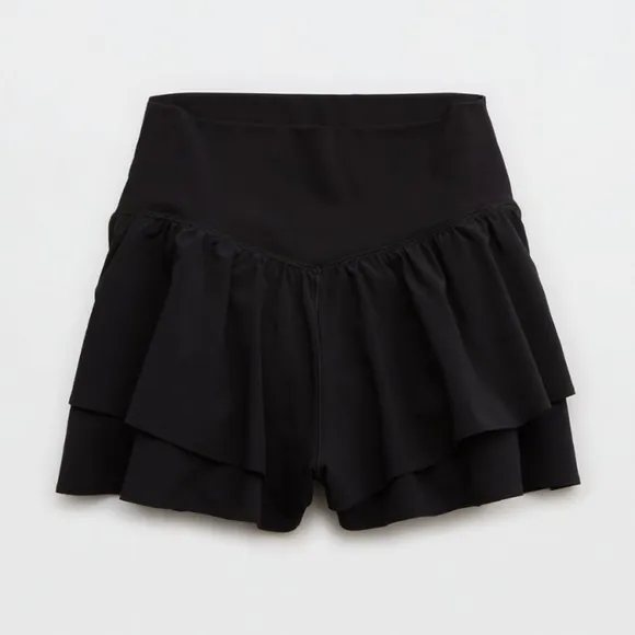 XXS,XS,S,M: Aerie Flirty Ruffle, Tiered Stretch Shorts