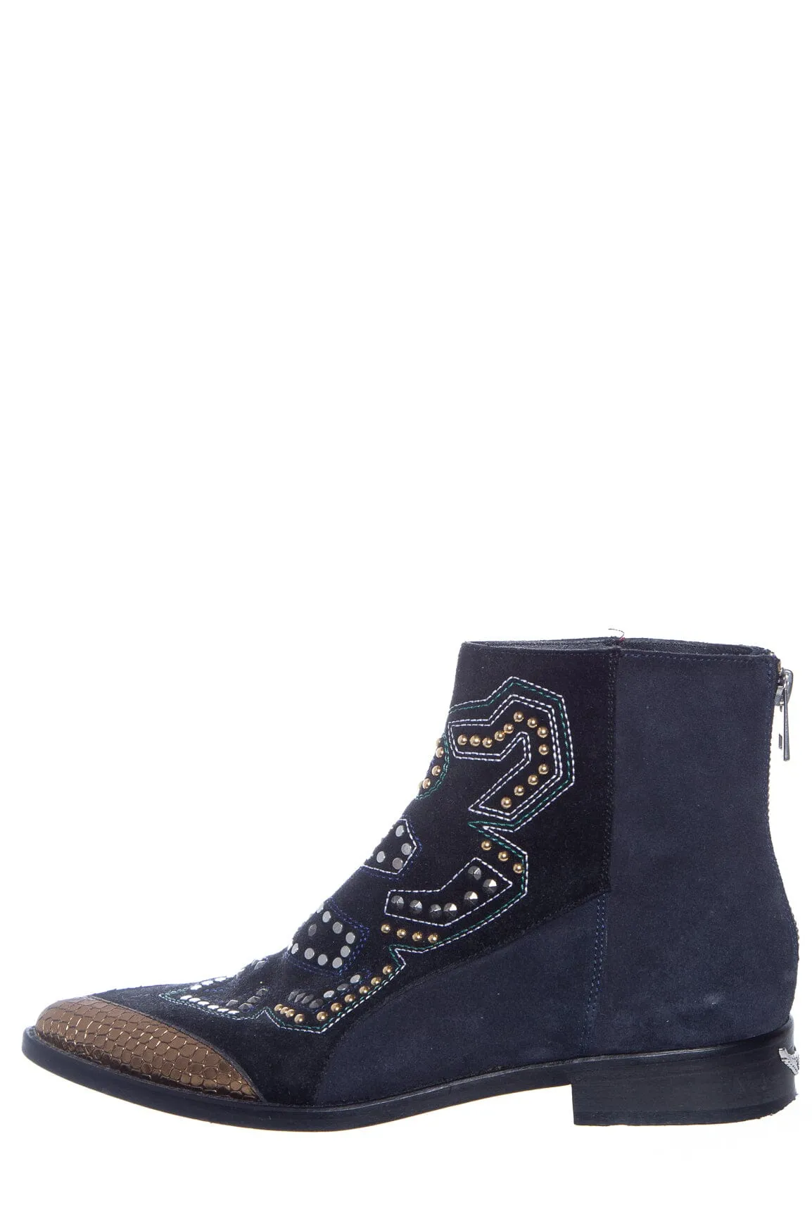 Zadig & Voltaire Black Suede Stud Booties SZ 38